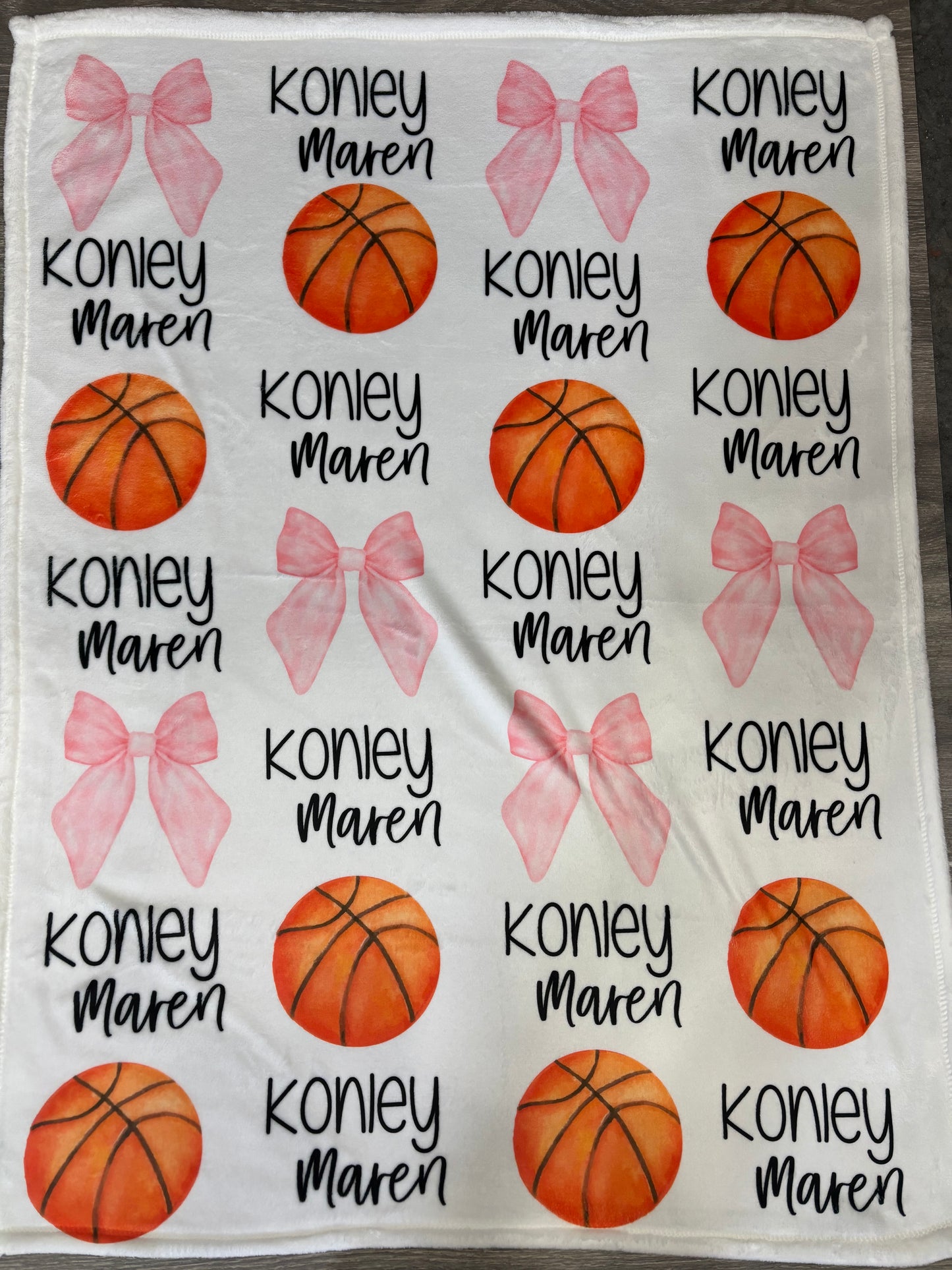 Bows and basketball Baby Blanket
