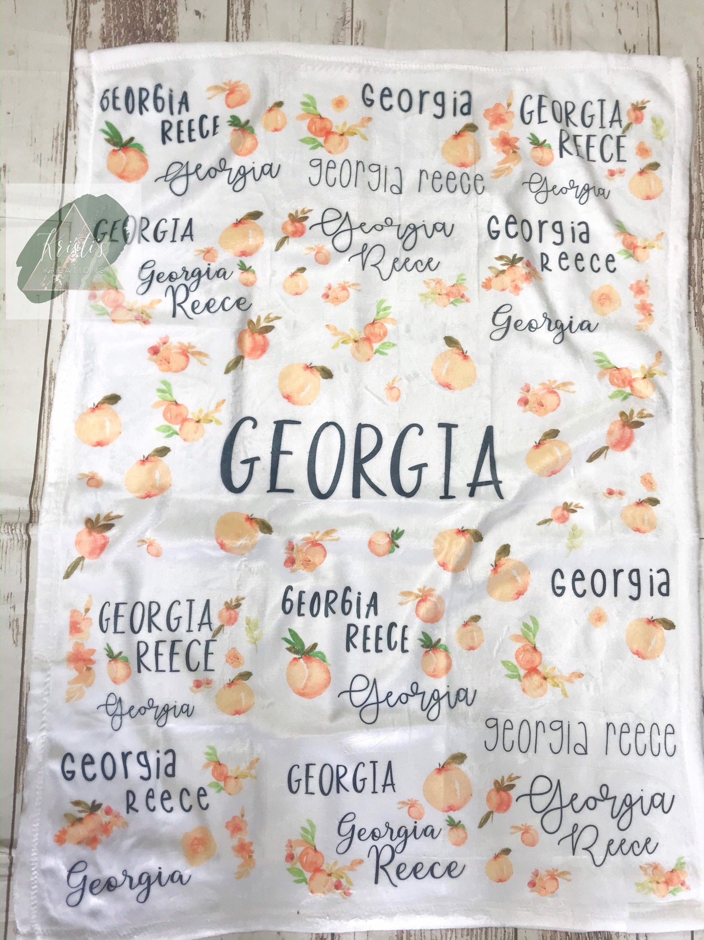 Big Peaches Baby Blanket