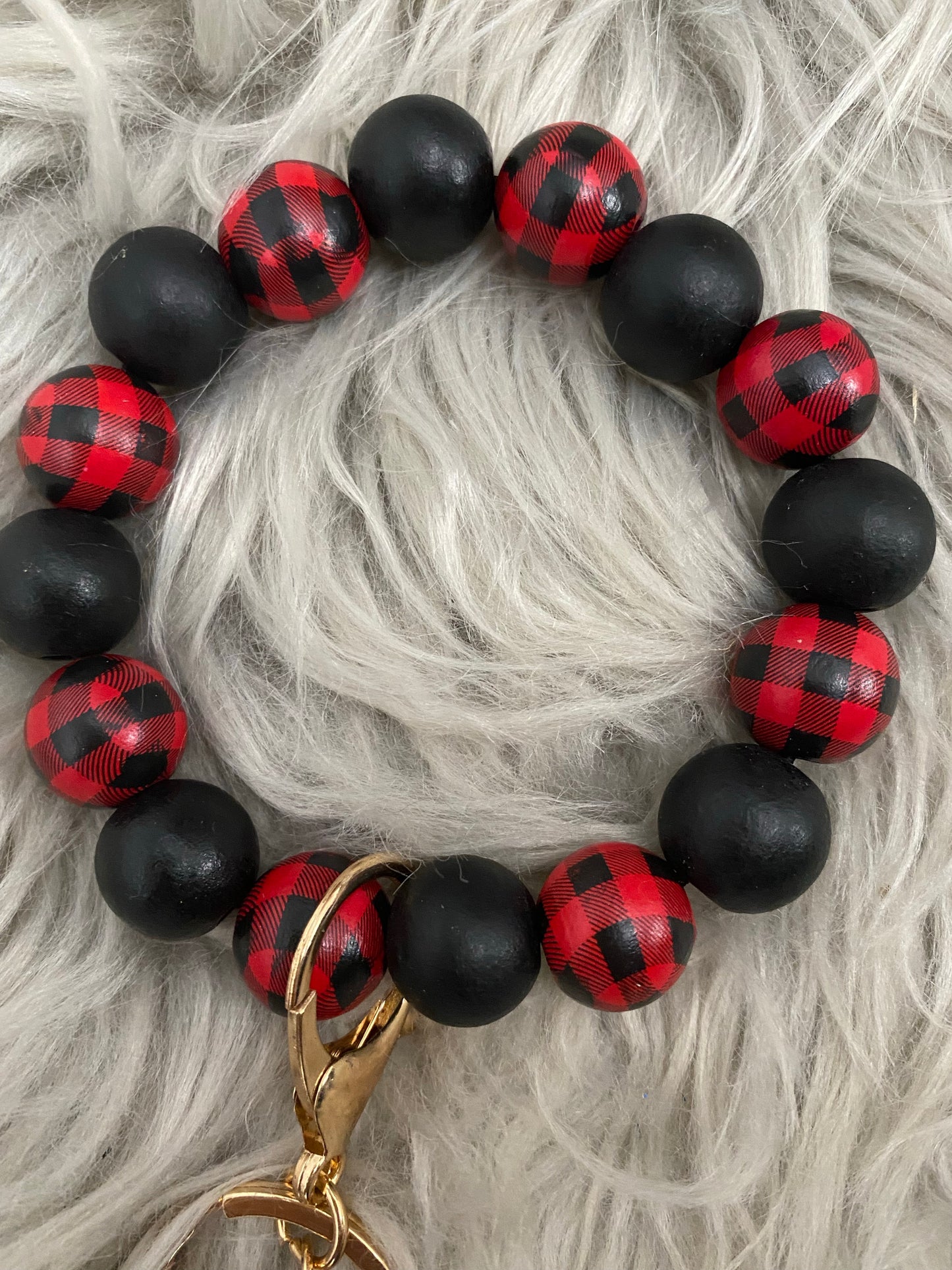 Patterned Beaded wristlet keychain