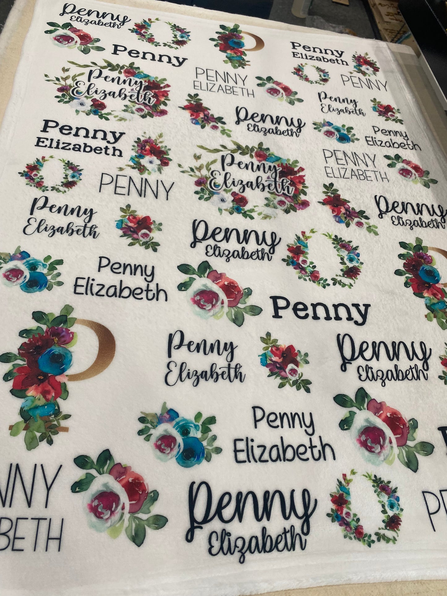 Wine Florals Baby Blanket