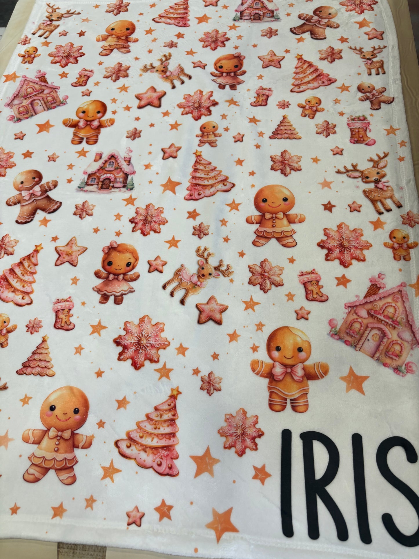 Pink gingerbread man Baby Blanket