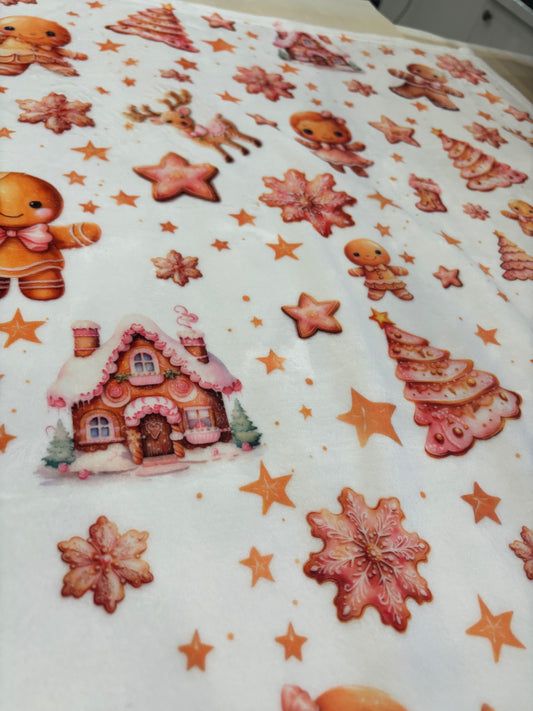 Pink gingerbread man Baby Blanket