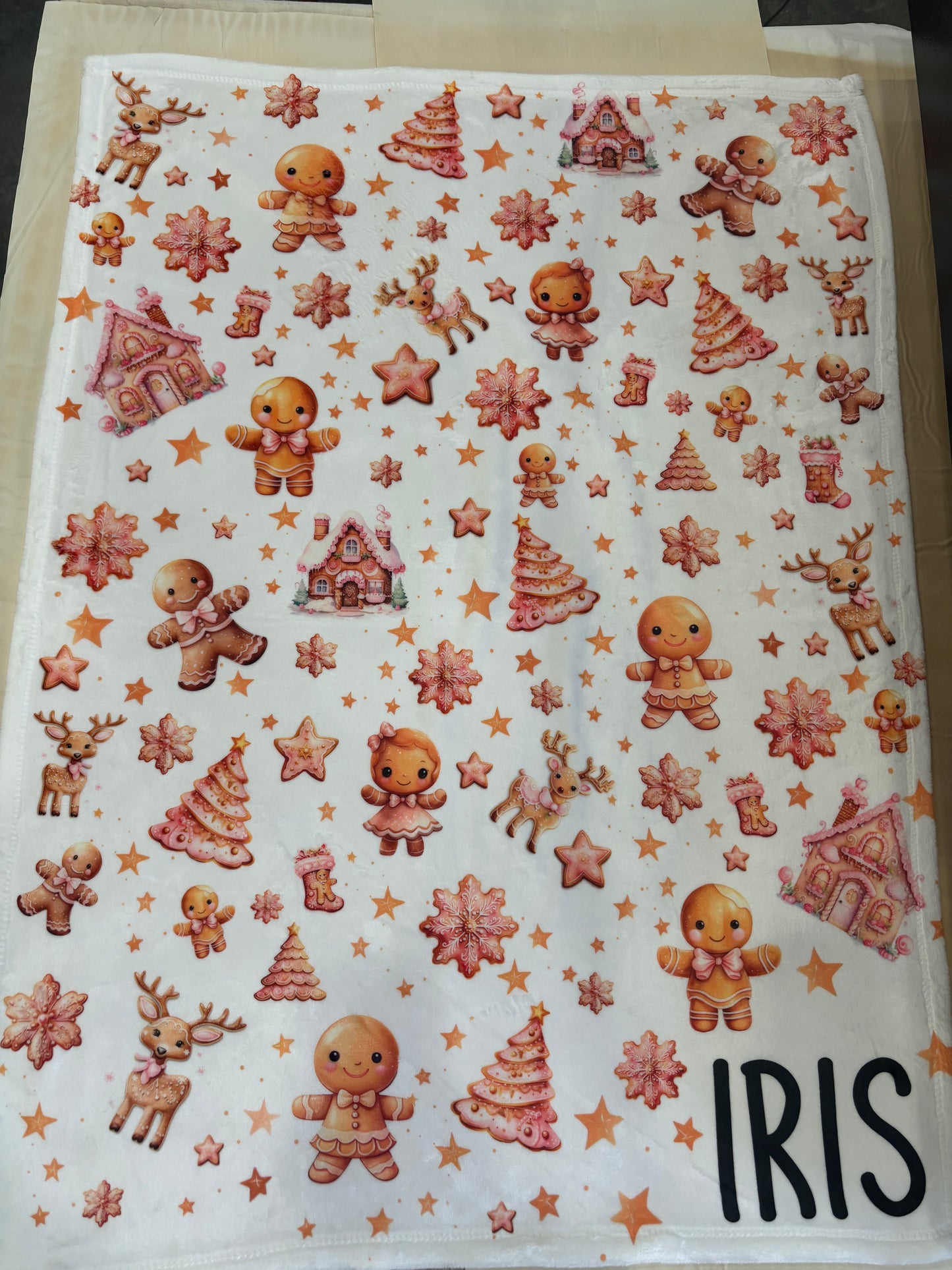 Pink gingerbread man Baby Blanket