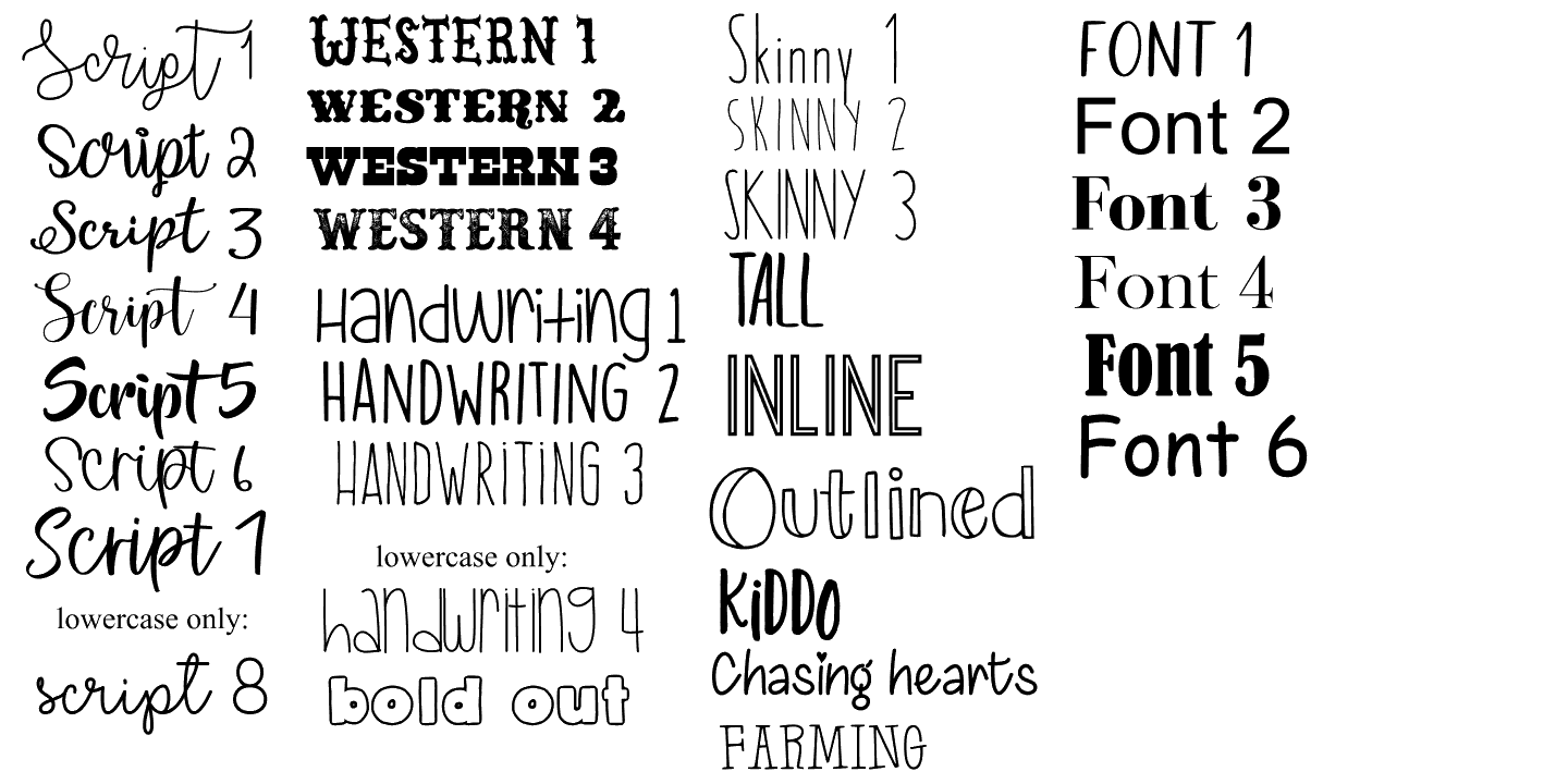 a large set of handwritten font and numbers