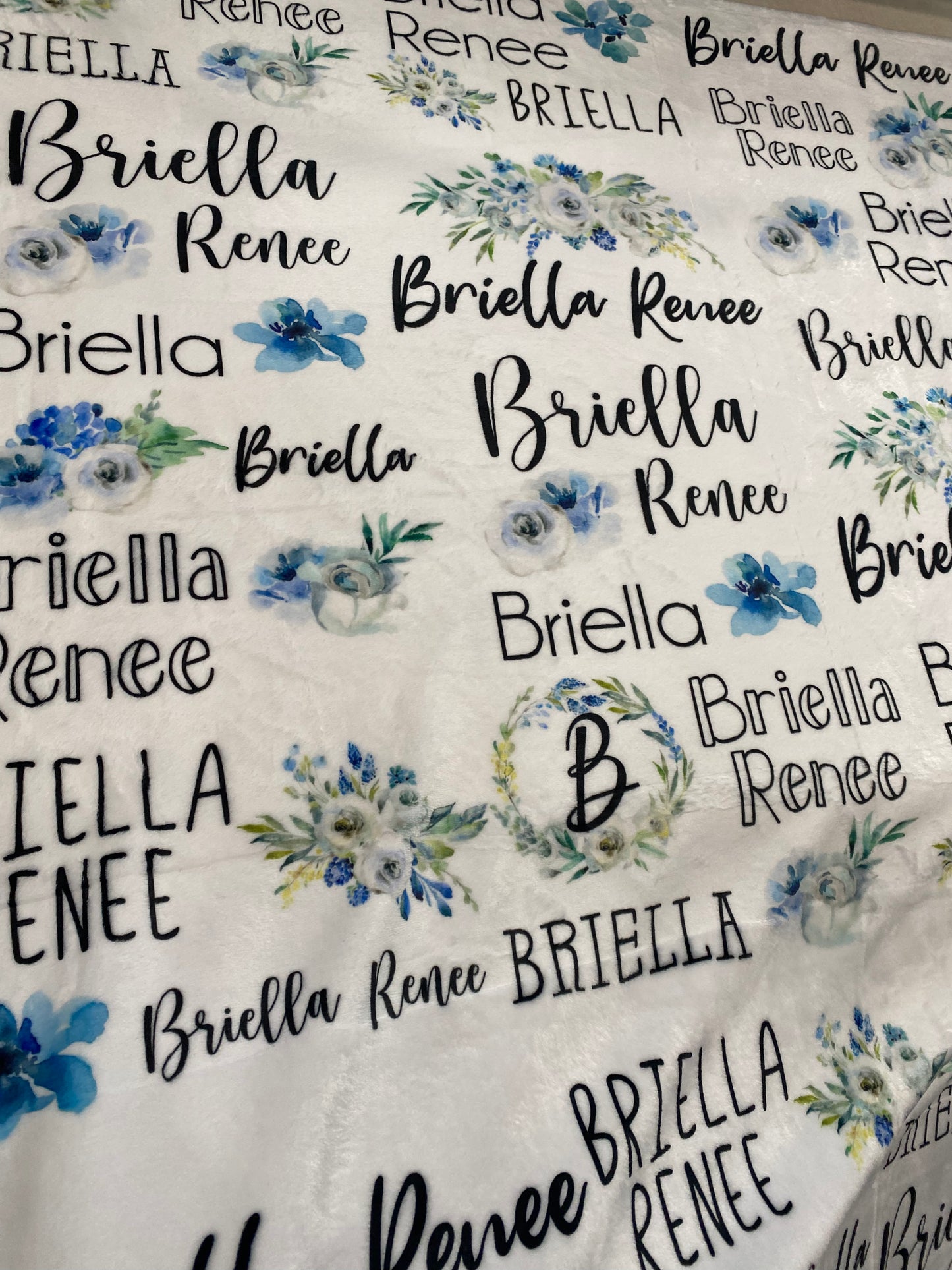 Blue floral Baby Blanket