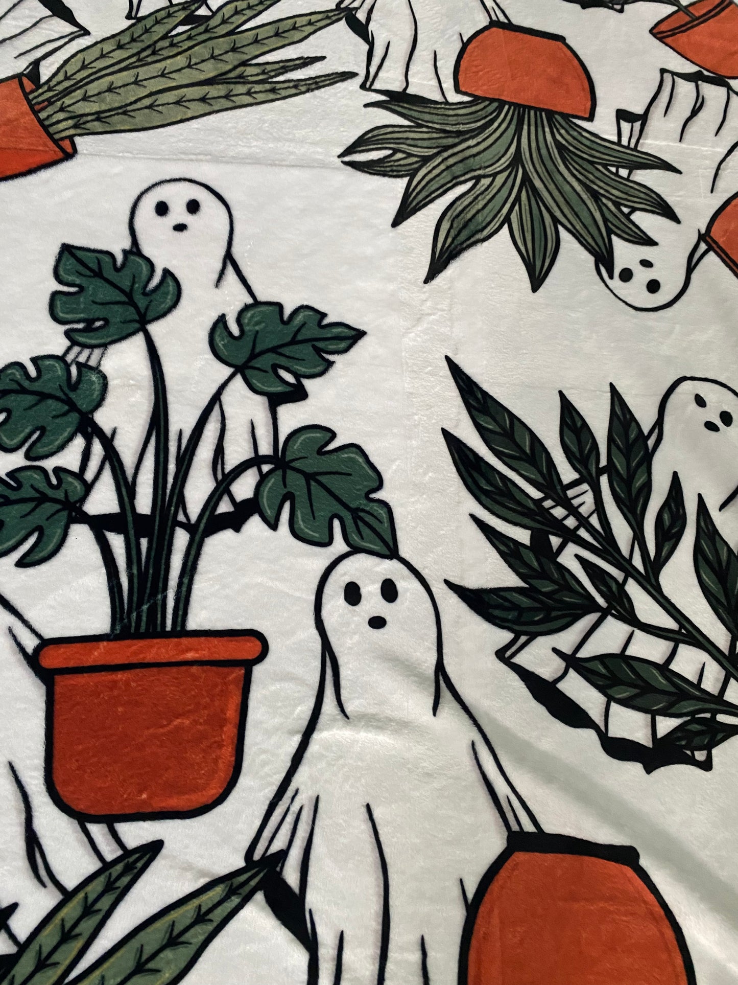 Ghost with house plant blanket