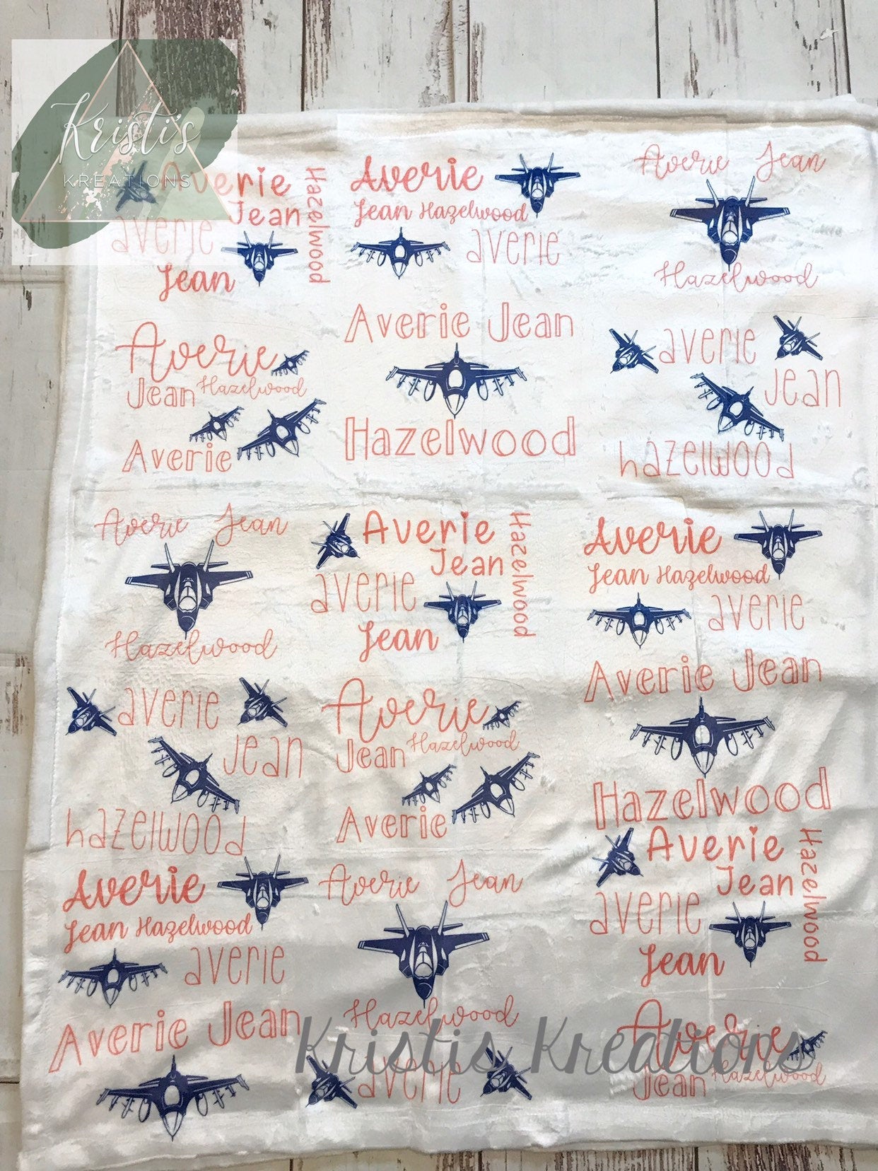 Navy Aircraft Baby Blanket
