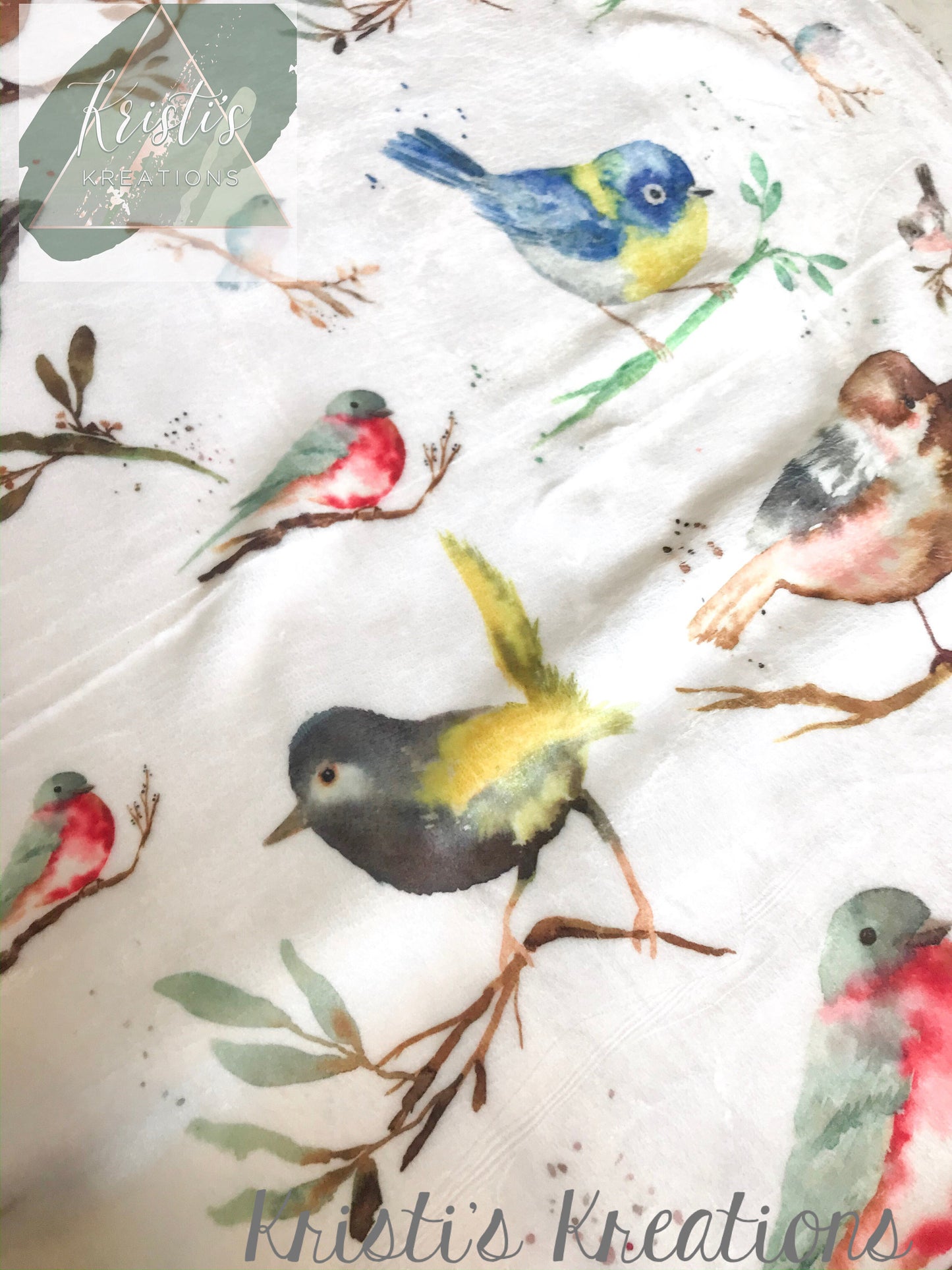 baby blanket watercolor birds