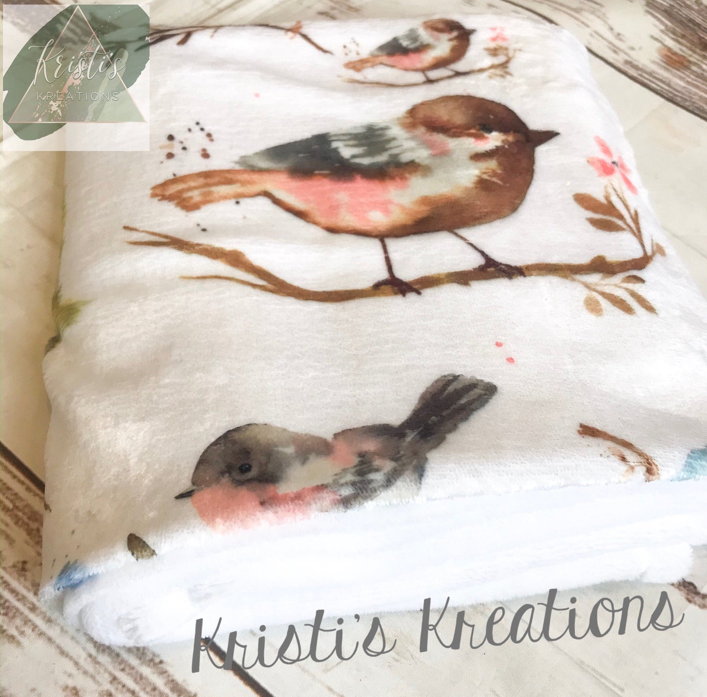 baby blanket watercolor birds