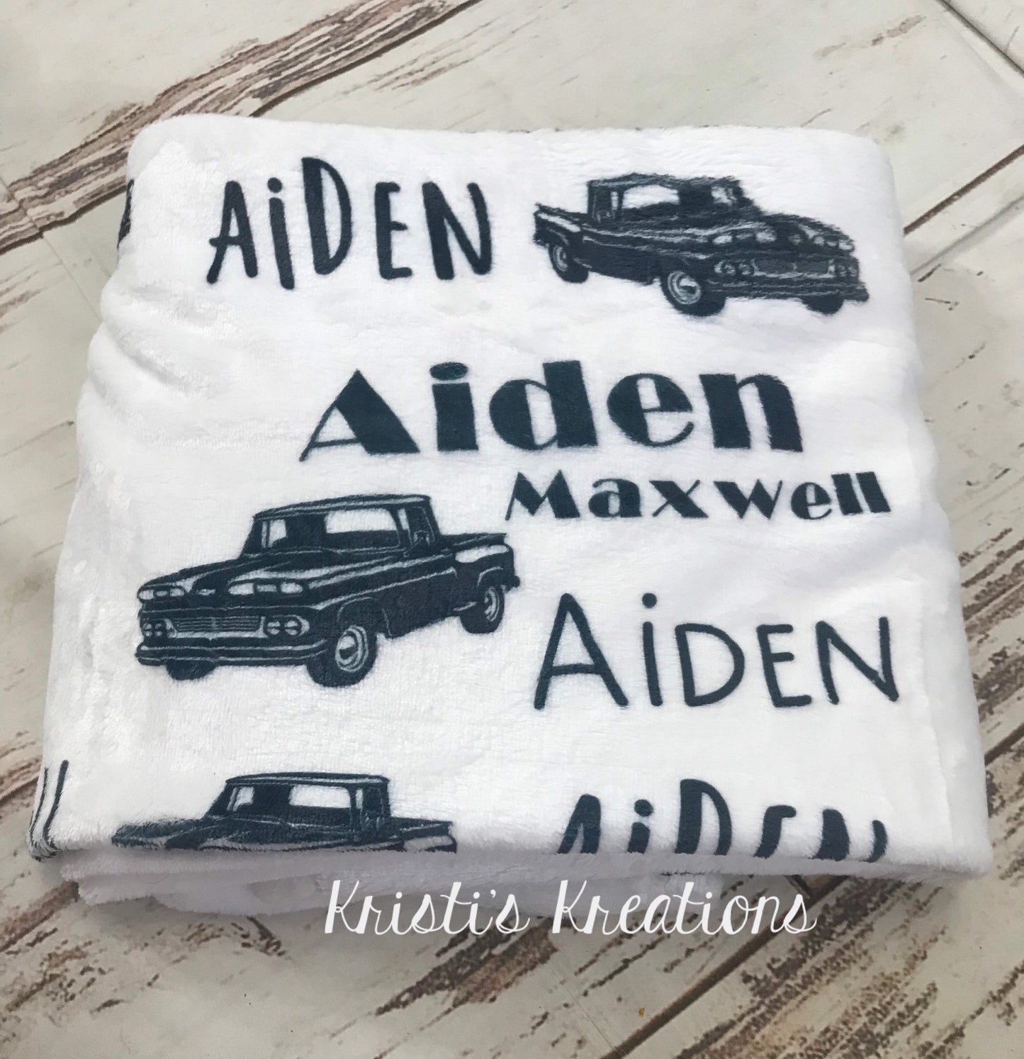 Vintage Style Truck Baby Blanket