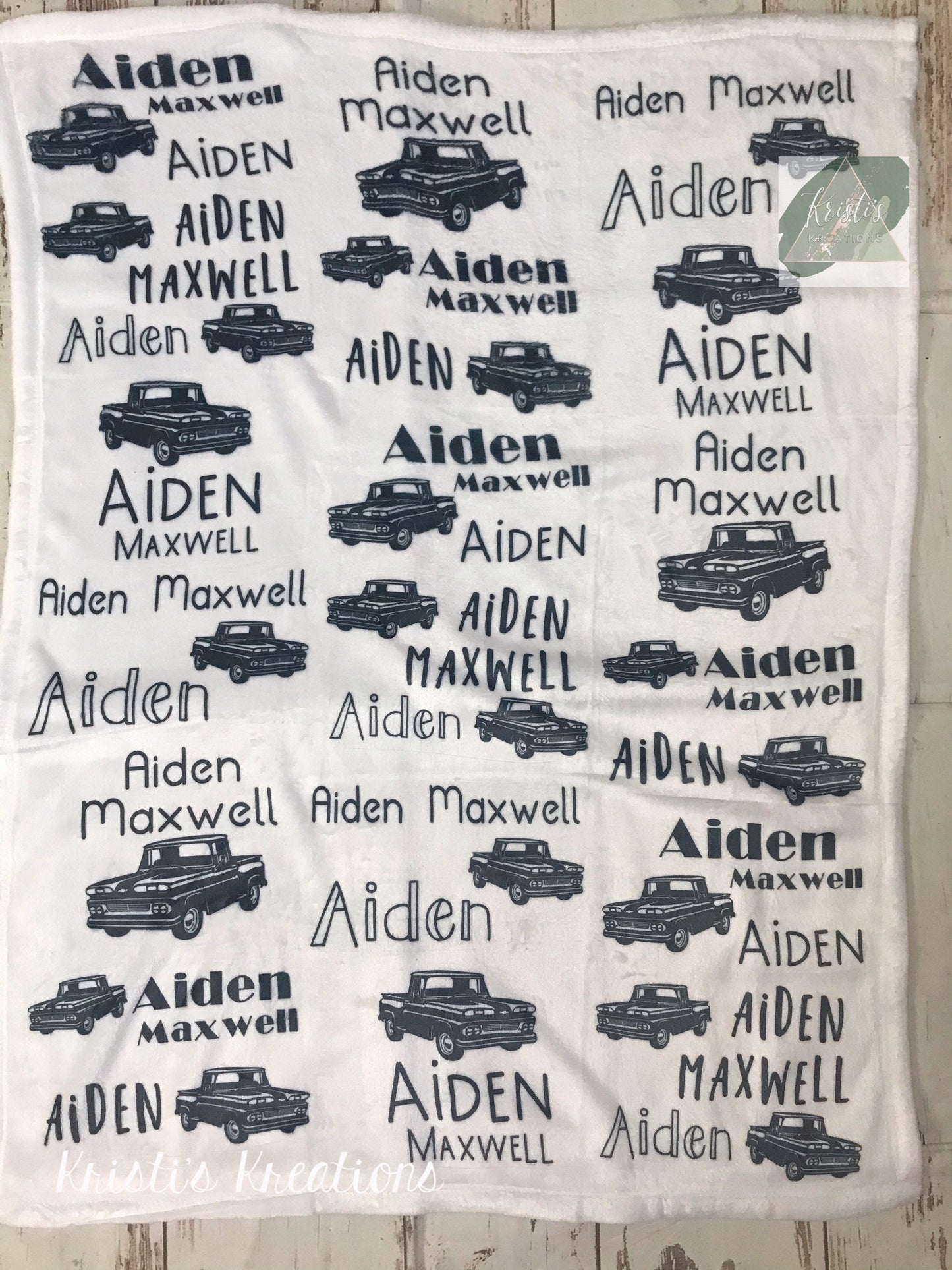 Vintage Style Truck Baby Blanket