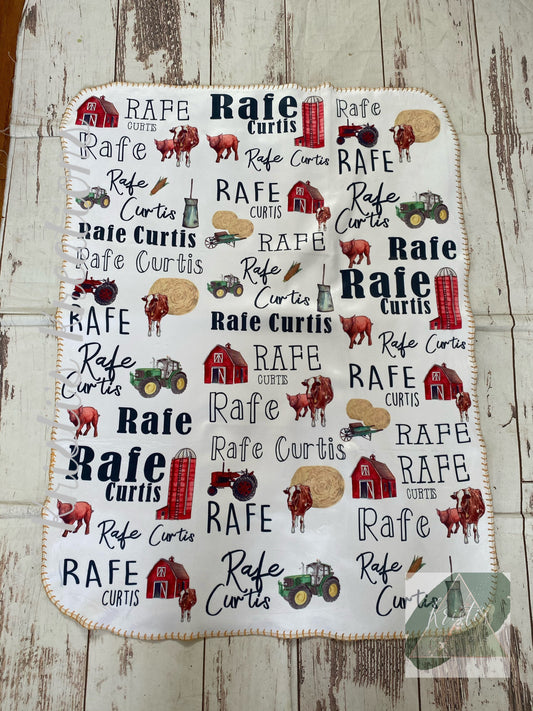 Red Barn Farm Baby Blanket