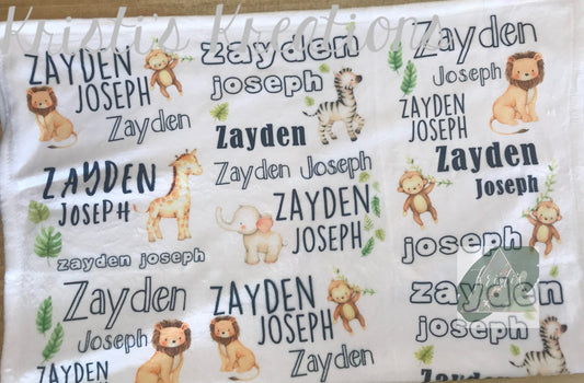 Jungle Animal Baby Blanket