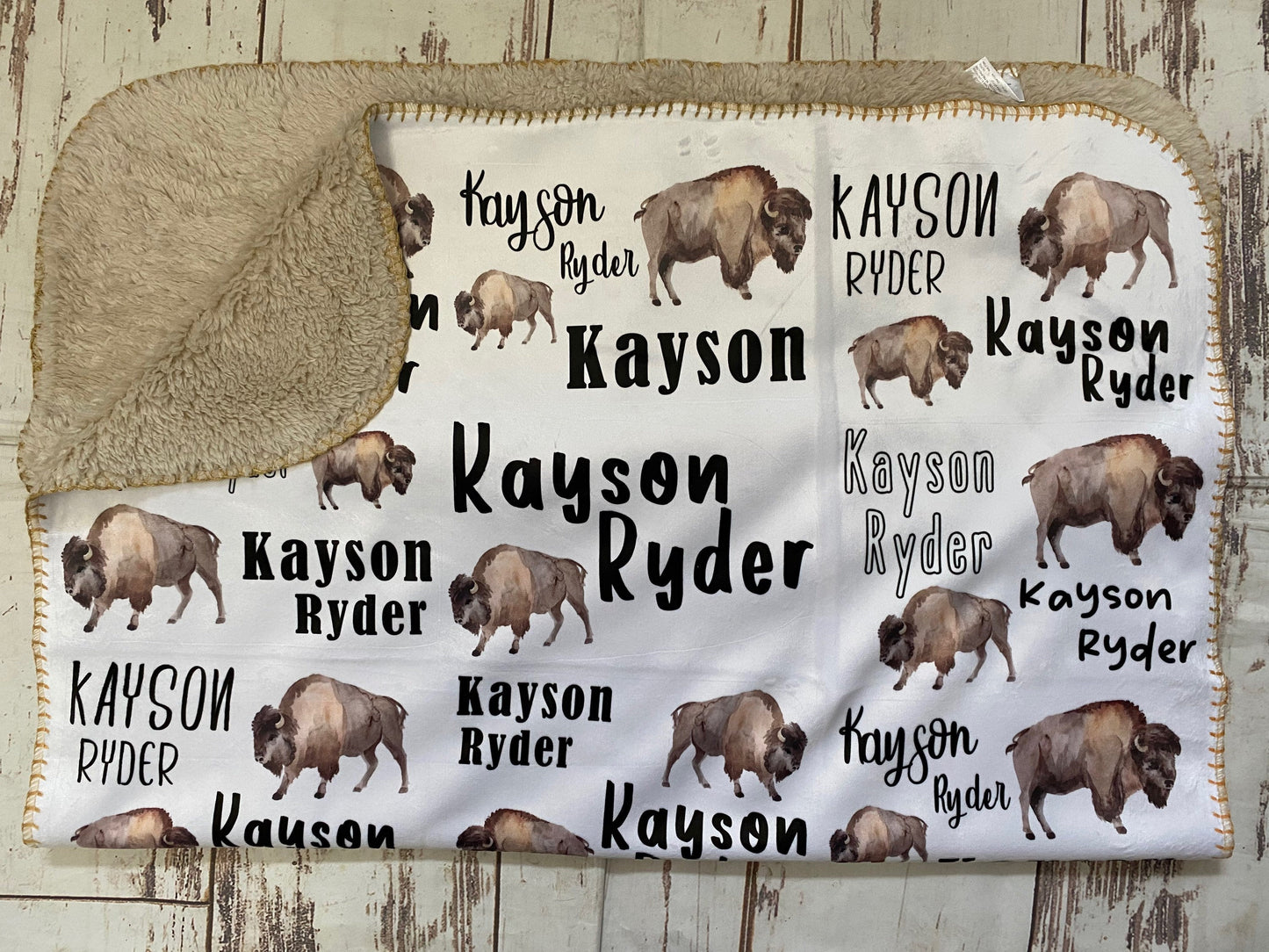 Buffalo Bison Baby Blanket