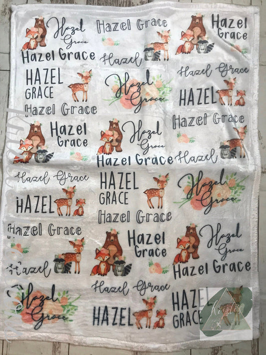 Floral Woodland Baby Blanket