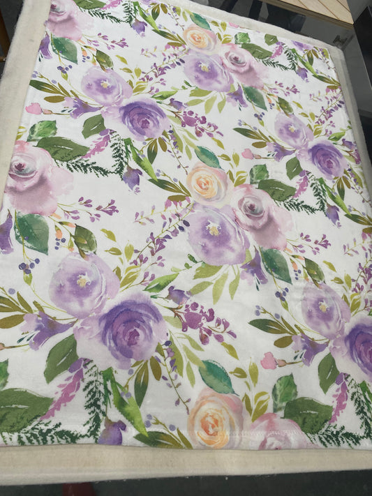 Purple Floral Baby Blanket