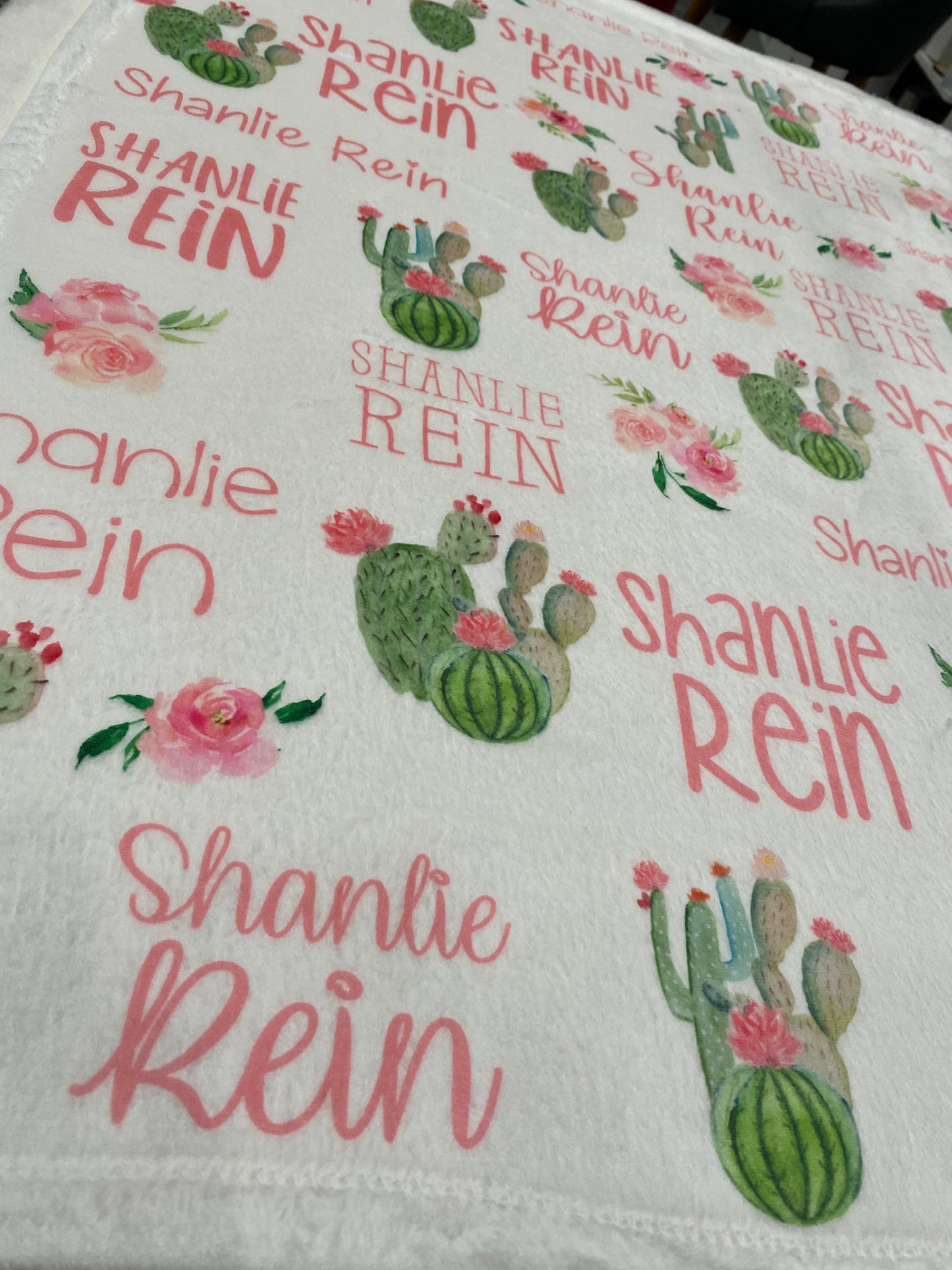 Floral cactus Baby Blanket