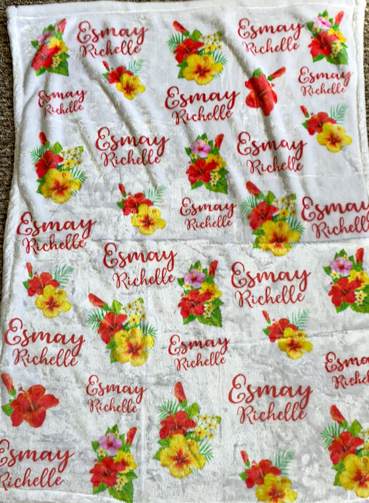 Tropical Floral Baby Blanket